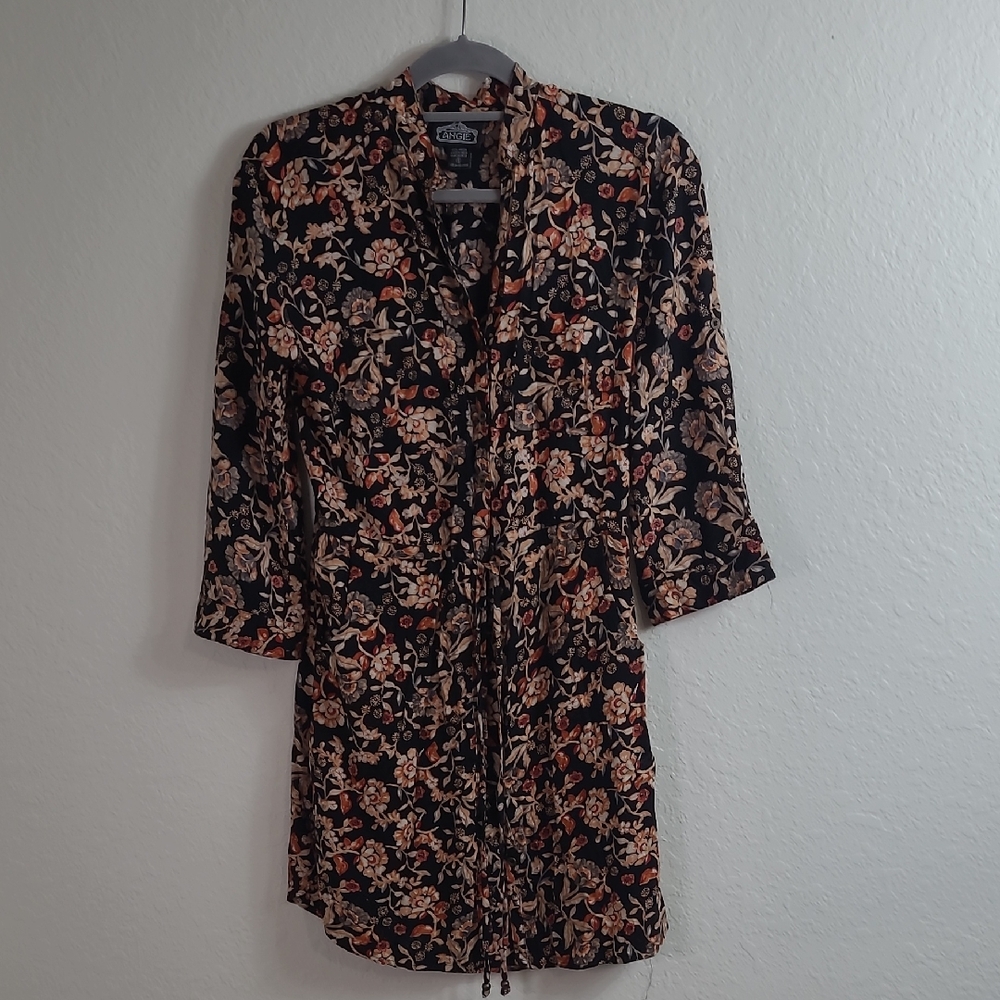 Angie Black and Tan Floral Dress Mini Size Small
